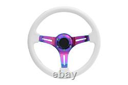 White Neo Chrome TS Steering Wheel + Boss Kit fits MARUTI GYPSY 031