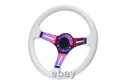 White Neo Chrome TS Steering Wheel + Boss Kit fits MARUTI GYPSY 031
