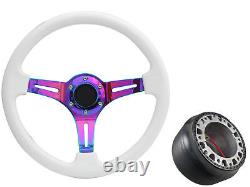 White Neo Chrome TS Steering Wheel + Boss Kit for VW 1974 1988 038