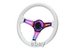 White Neo Chrome TS Steering Wheel + Boss Kit for VW 1974 1988 038