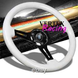 White Universal 350MM Classic Wood Nardi Steering Wheel 14Inch Racing Wood