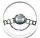 White and Chrome Hot Rod Steering Wheel - 9 Hole for GM Columns, Ididit, etc