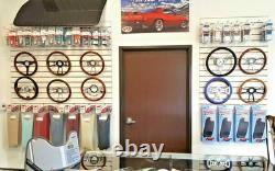 White and Chrome Hot Rod Steering Wheel - 9 Hole for GM Columns, Ididit, etc