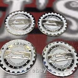 White and Chrome Impala Zenith Wire Wheel 2.25 Metal Chip Emblems Qty 4 New