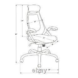 White and Grey High Back Office Chair by Monarch Specialties