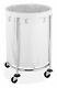 Whitmor Round Commercial Hamper with Wheels White & Chrome