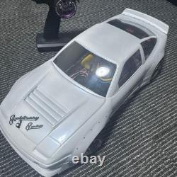 YOKOMO RC Car 180SX Rocket Bunny 1/10 Scale Drift Package White Chrome Wheels