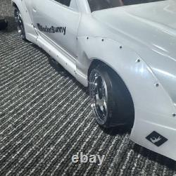 YOKOMO RC Car 180SX Rocket Bunny 1/10 Scale Drift Package White Chrome Wheels