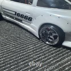 YOKOMO RC Car 180SX Rocket Bunny 1/10 Scale Drift Package White Chrome Wheels