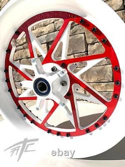 Yzf 360 Fat Tire White & Red Switchback Wheels 2004-2008 Yamaha Yzf R1