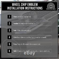 Zenith Eagle Chrome & White Metal Wheel Chip Emblems with Spinner Caps, Set of 4