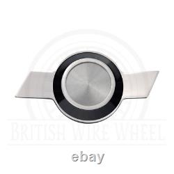 Zenith Eagle Chrome & White Metal Wheel Chip Emblems with Spinner Caps, Set of 4