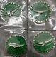 Zenith Wire Wheel Corp. Size 2.25 Set Of 4 Chips Emblems Green & Chrome Metal