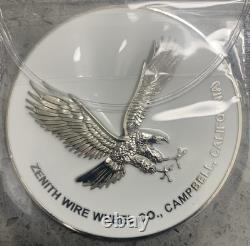 Zenith Wire Wheel Thin Metal Chips Emblems Set Of 4 Size 2.5 White & Chrome