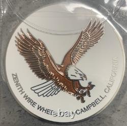 Zenith Wire Wheel Thin Metal Chips Emblems Set Of 4 Size 2.5 White & Chrome