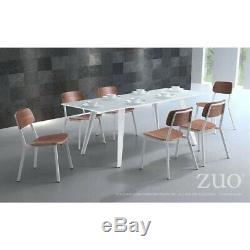 Zuo House Glass Dining Table in White